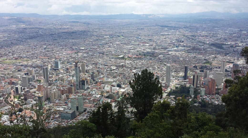 A funicular or gondola will take you up the mountain for expansive views of the city of Bogota from an elevation of 3127 meters asl (that's over 10000 feet).
Your ticket allows you to ride the funicular up and the gondola down or vice versa, your choice.
At the top a trail marking Jesus' stations of the cross leads you to a church visited by pilgrims hoping for miracles.