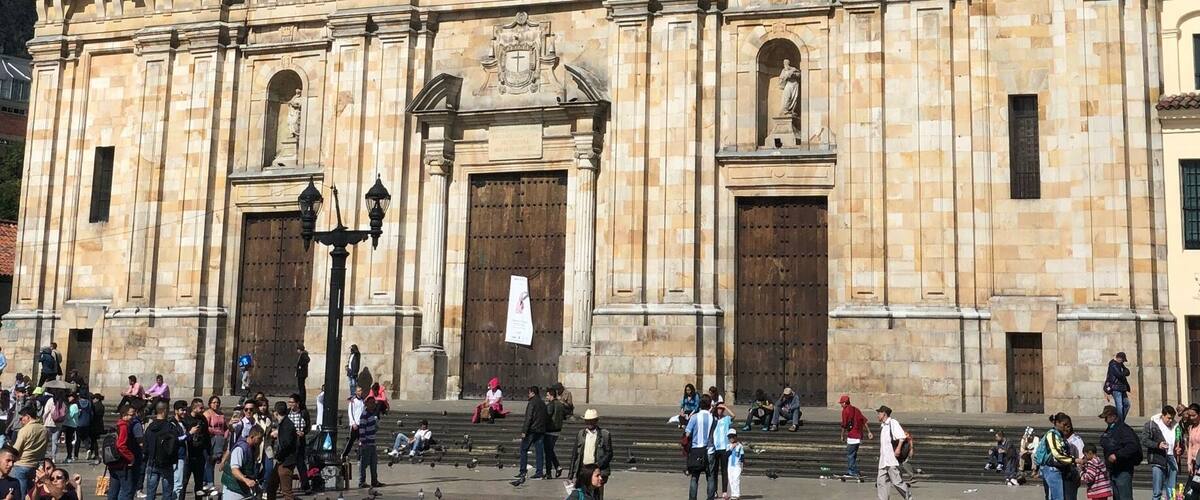 The main plaza in Bogota