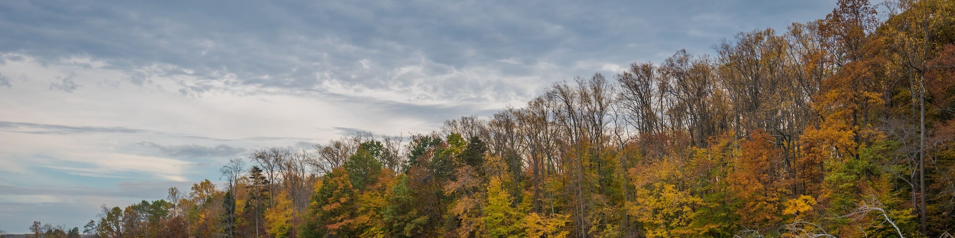 Autumn color at Loch Raven Reservoir, in Cockeysville, Maryland.