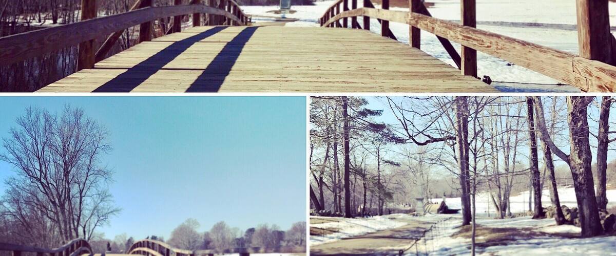 A few weekends ago I brought us to a place I used to walk with my nana growing up ❤️#oldnorthbridge #shotheardroundtheworld #revolution #bridge #concord