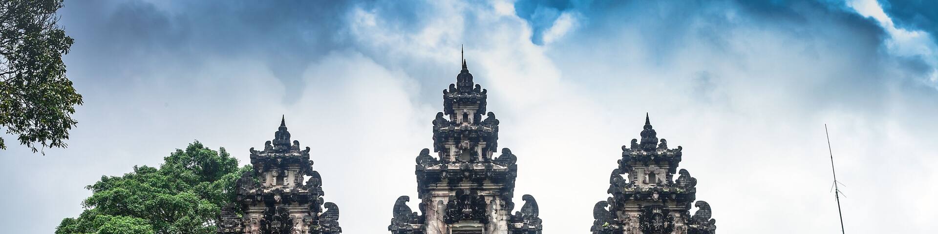 Ladders in Pura Lempuyang Luhur temple on Bali, Indonesia