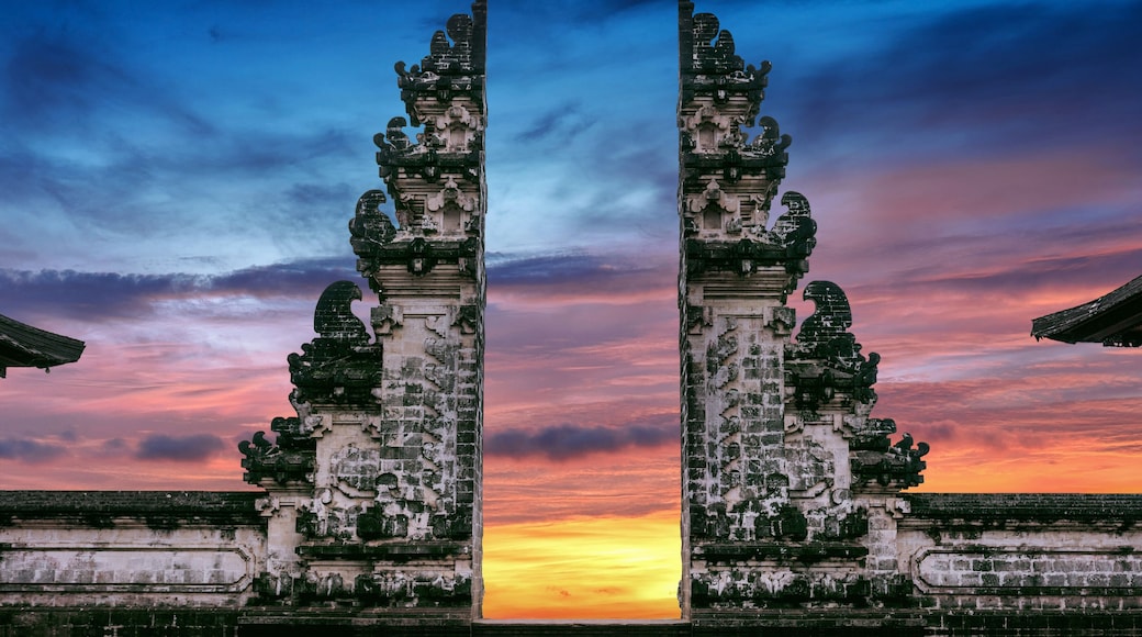 Temple gates at Lempuyang Luhur temple in Bali, Indonesia.