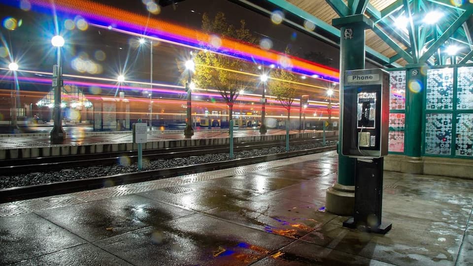 A working antique... my kids didn't know what it was #portlandoregon #payphone #longexposure