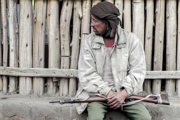 This was our 'scout' while trekking through the Semien Mountains, I was completely mesmerized by him the entire trip. He didn't speak a work of English, he was just there to 'protect us against wildlife' and help us out. I was a bit slow on the trek so tended to trail behind and 'Tonto' (as we called him) spent a lot of time at the back of the pack with me helping ensure i kept up.
