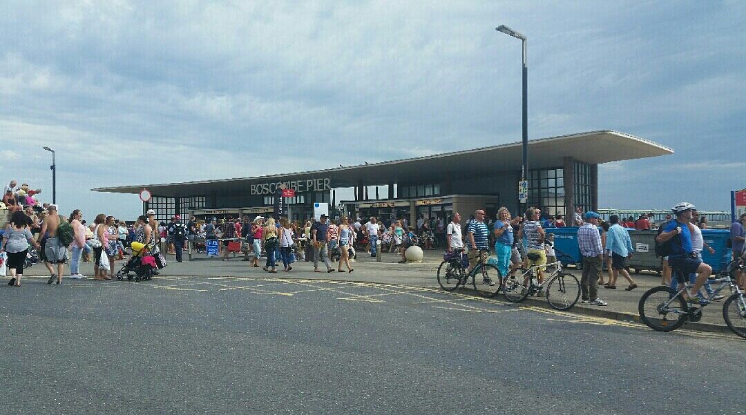 The entrance to Boscombe Pier. Built in the late fifties,  designed by local architect John Burton.