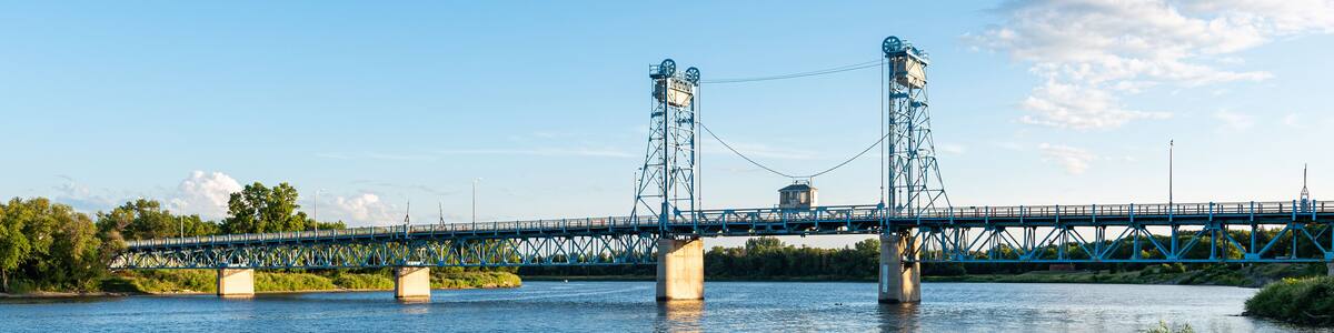 The bridge of Selkirk above the Red River (Selkirk, Manitoba, Canada)