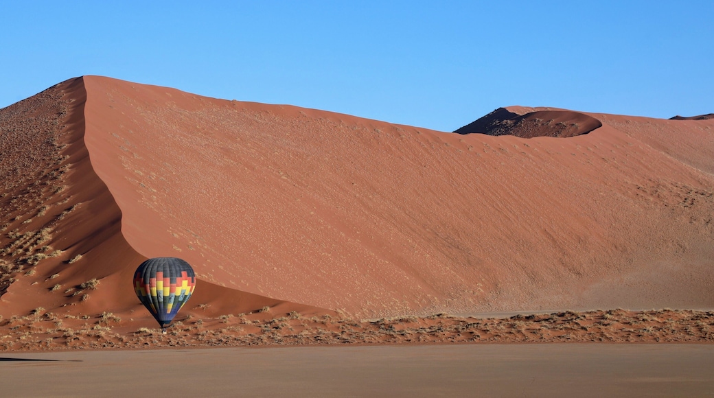 Floating gentle through the air above the great sand dunes of Sossusvlei in Namibia. This was my first ( and only so far) hot air balloon ride and it was just incredibly beautiful. The color of the dunes softens and lightens as the sun rises, but at this perfect moment they were fairly glowing a stark orange color as the bits of rusted iron in the sand shows through. Travel is an amazing thing, there are wonders in this world, not just far away but in this country, in this state, in this city and in your life if you take the time to look for them.
Find the wonder in your life my friends, it is there in the land and the people around you.
http://balloon-safaris.com/ are the ones that took me up I believe