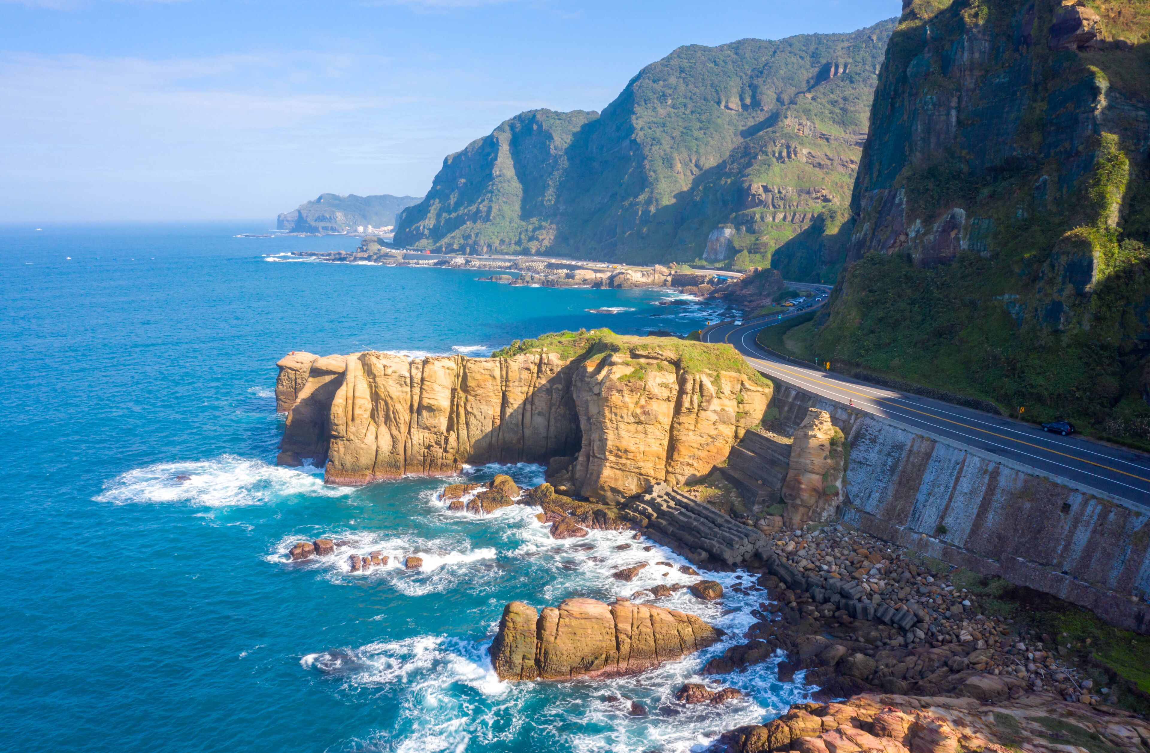 Aerial view of Nanya Rock, Taiwan.