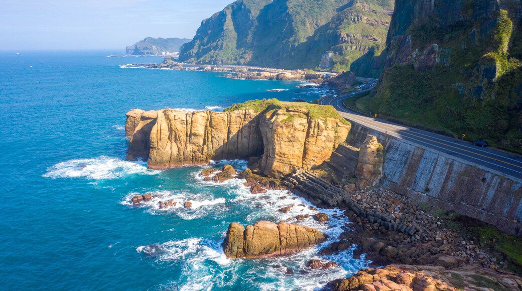 Aerial view of Nanya Rock, Taiwan.