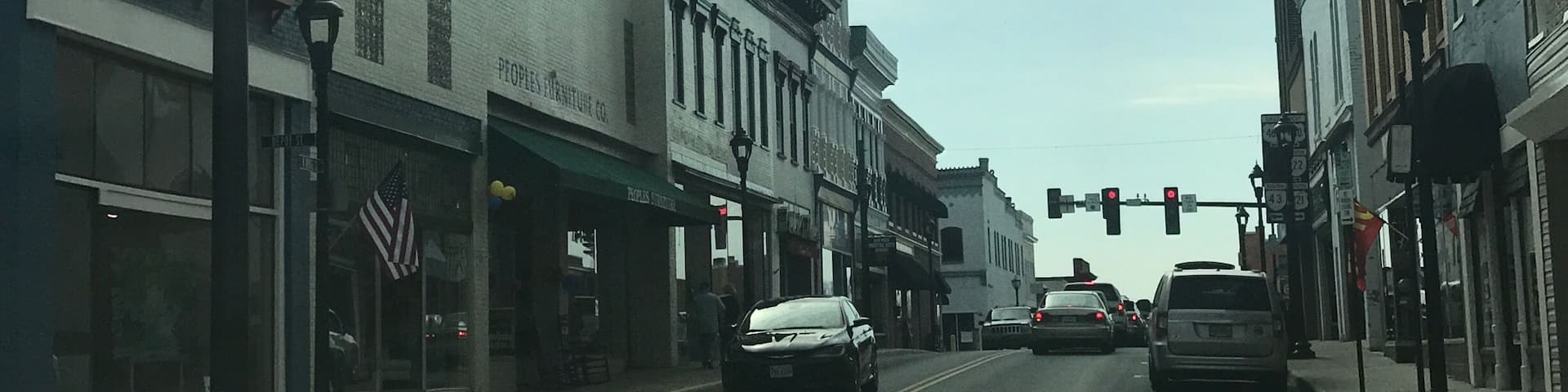 Downtown Bedford, VA. Several very good Antique Shops in downtown Bedford.