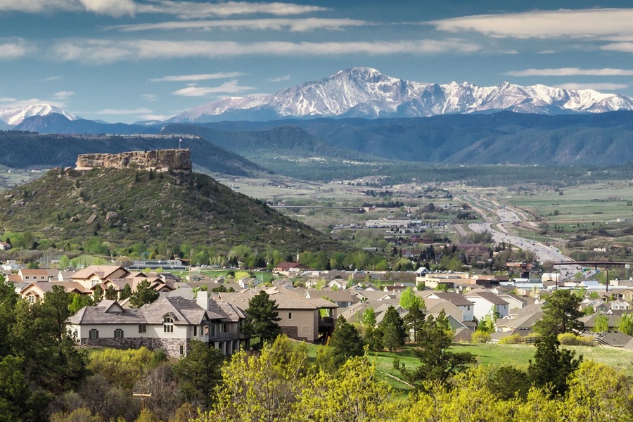 Castle Rock and Pikes Peak, Colorado
