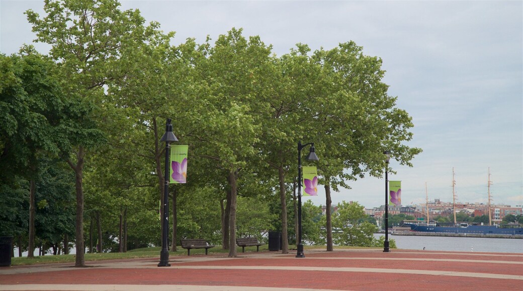 Camden featuring a bay or harbour, a garden and signage