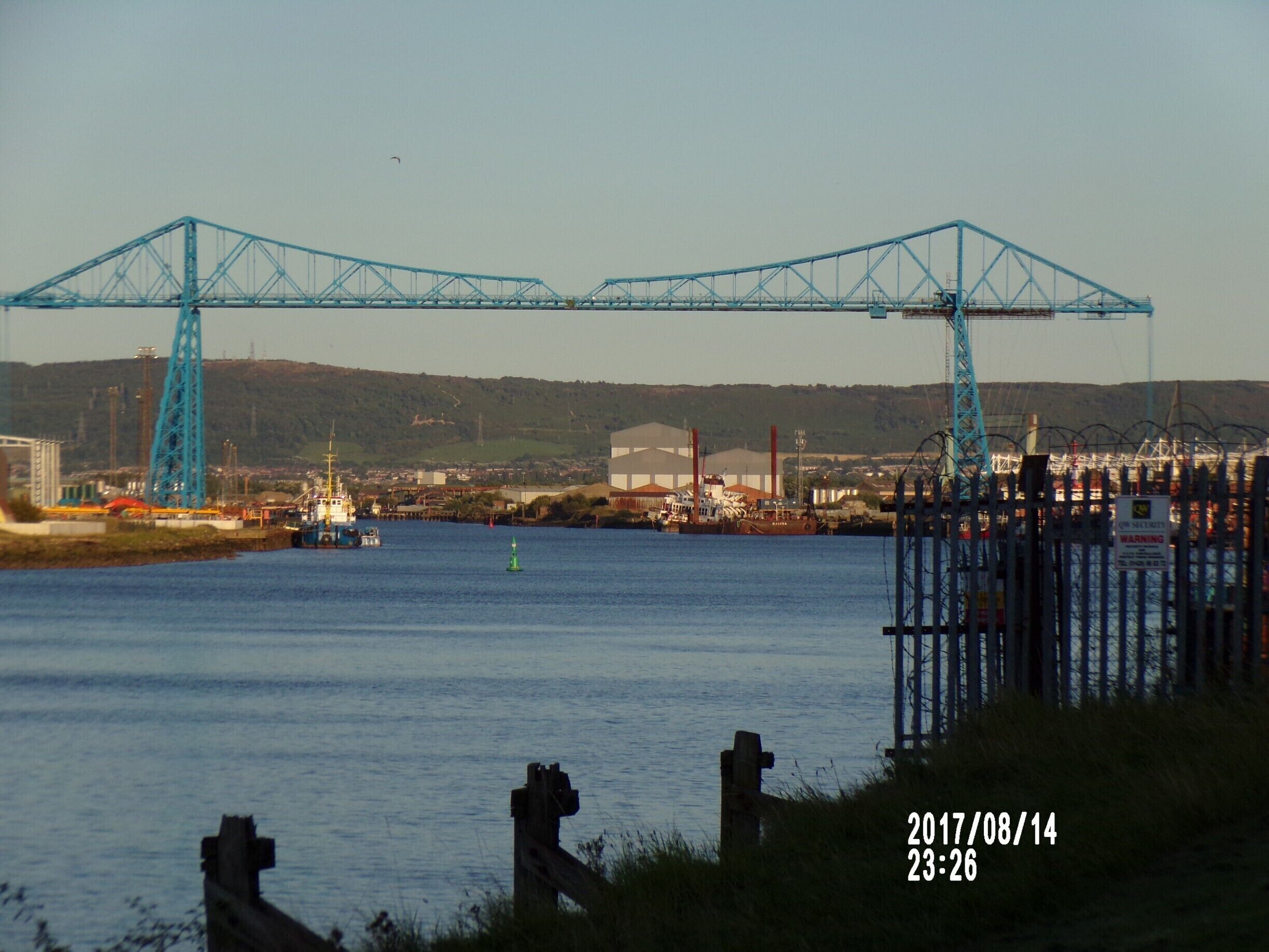 The transporter bridge in Middlesbrough. Viewed from the 8 bridge way route we walk often.