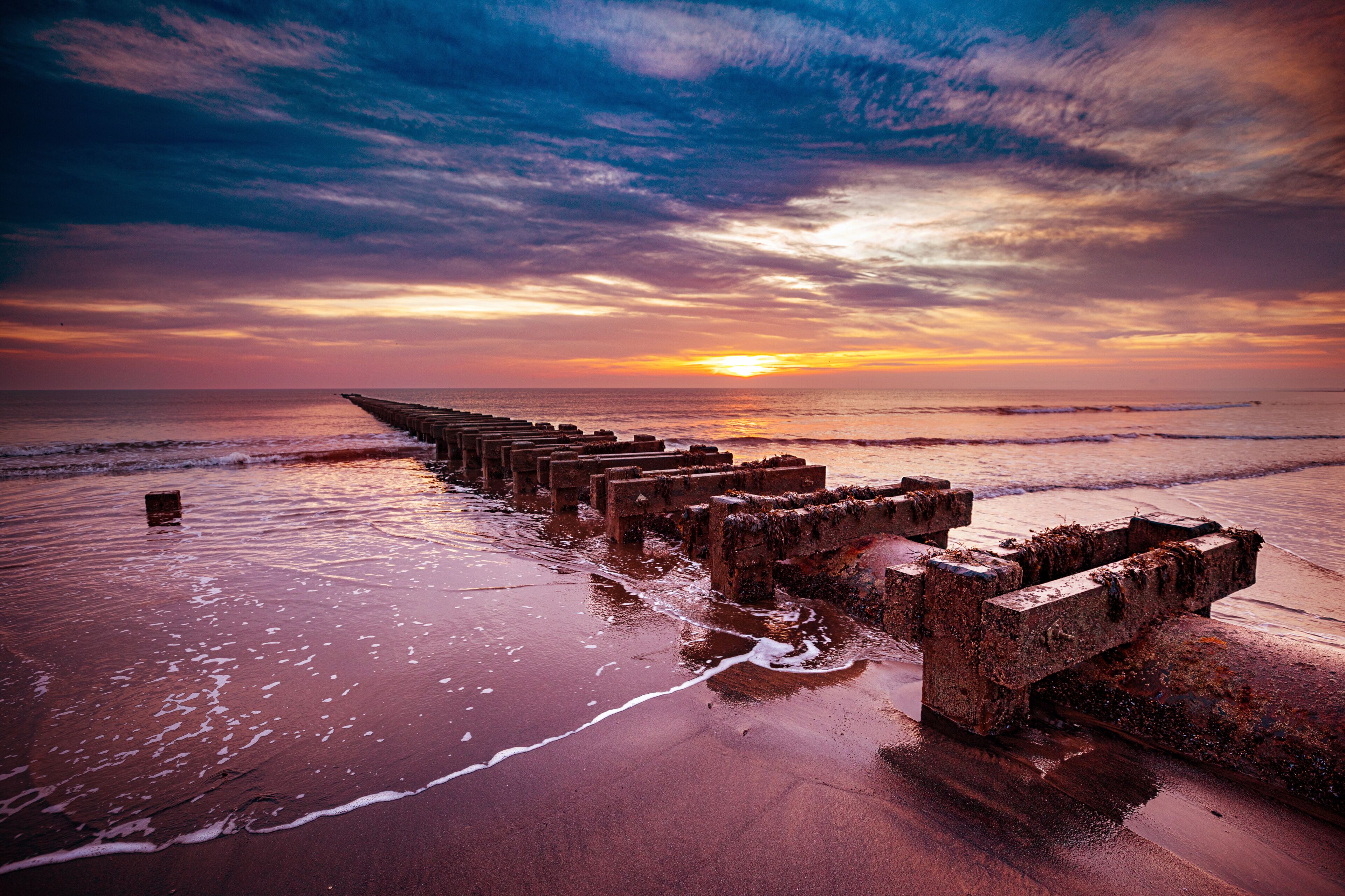 Seaton Carew beach, Hartlepool, North east England, UK