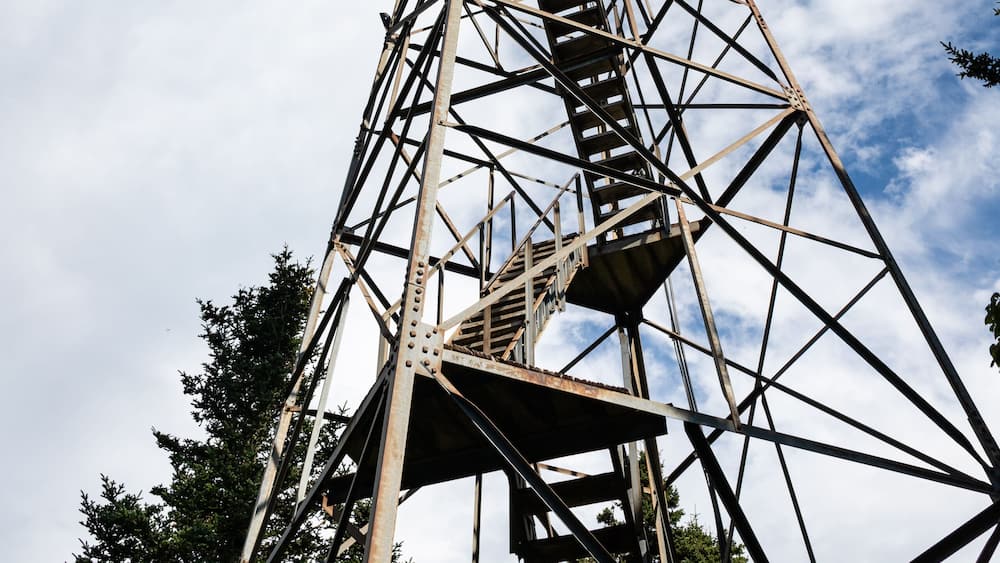 Historic Mount Sterling Fire Tower in the Great Smoky Mountains National Park in North Carolina