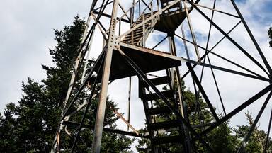 Historic Mount Sterling Fire Tower in the Great Smoky Mountains National Park in North Carolina