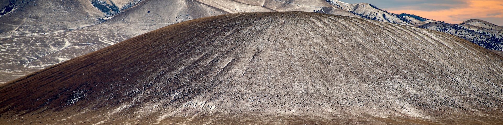 RATON-CLAYTON VOLCANIC FIELD in New Mexico after a dusting of snow.