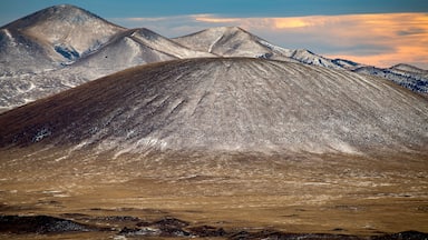 RATON-CLAYTON VOLCANIC FIELD in New Mexico after a dusting of snow.