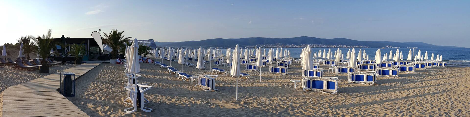 Panoramic view to the beach on the Bulgarian Black Sea coast