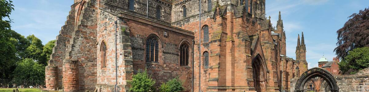 The exterior of Carlisle Cathedral as viewed from the