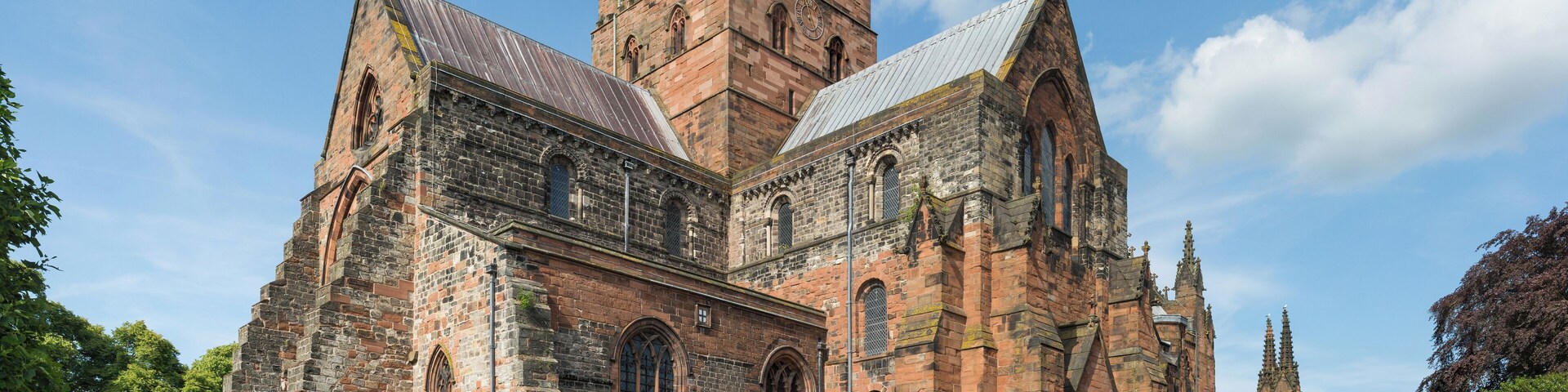 The exterior of Carlisle Cathedral as viewed from the