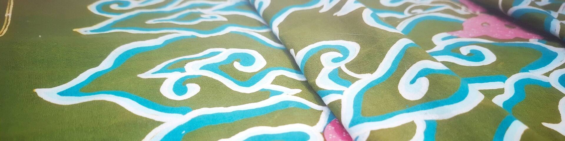 Batik Tulis Mega Mendung, Cirebon, Jawa Barat, Indonesia. Batik Tulis motif is directly written manually with a bamboo handle and the original batik inherited from the ancestors Indonesia