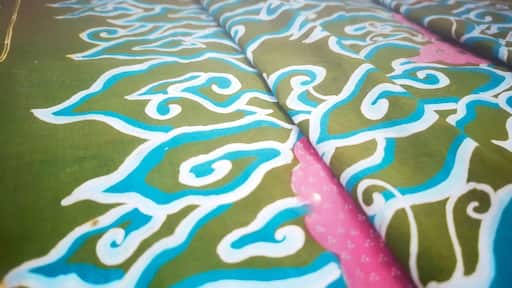 Batik Tulis Mega Mendung, Cirebon, Jawa Barat, Indonesia. Batik Tulis motif is directly written manually with a bamboo handle and the original batik inherited from the ancestors Indonesia