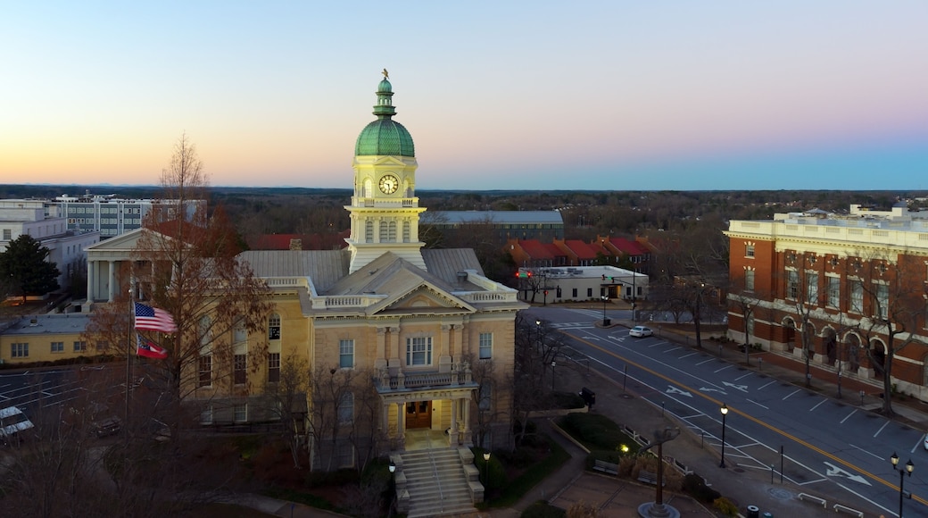 View on Athens, GA city hall and downtown