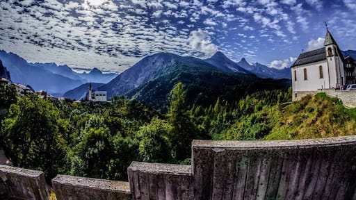 Driving doe. From cortina de Amprezzo to venice. Saw the church and the sky thought it was a beautiful site.