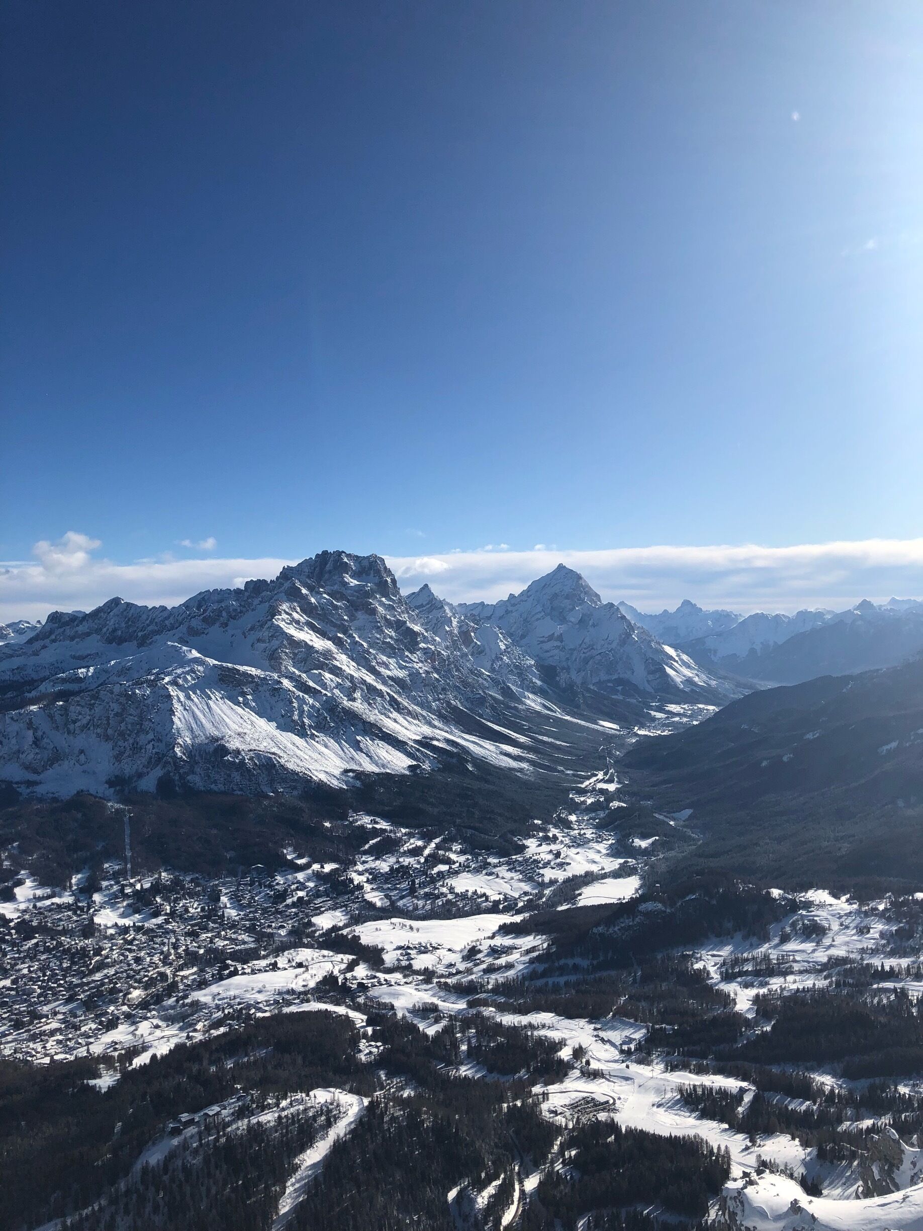 View from the Refugio 
Great place for a warming hot chocolate, or even lunch, their pizza is excellent... or you may even want to ski