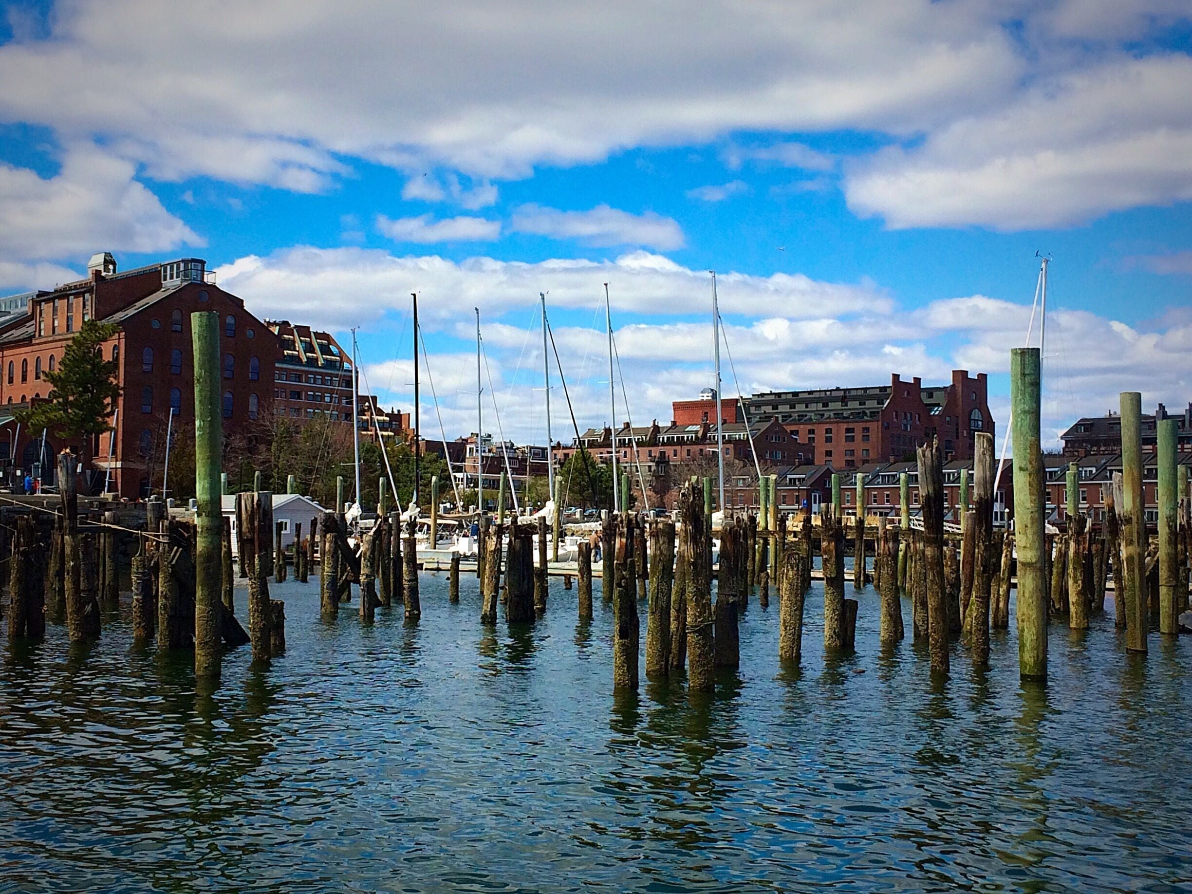 View of Long Wharf along the Boston Harbor