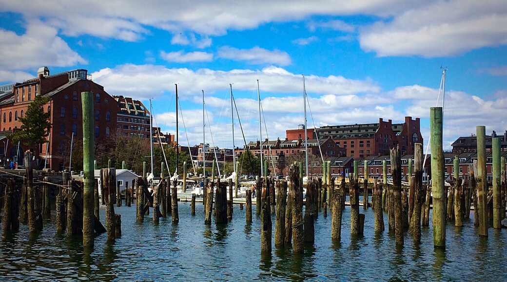 View of Long Wharf along the Boston Harbor