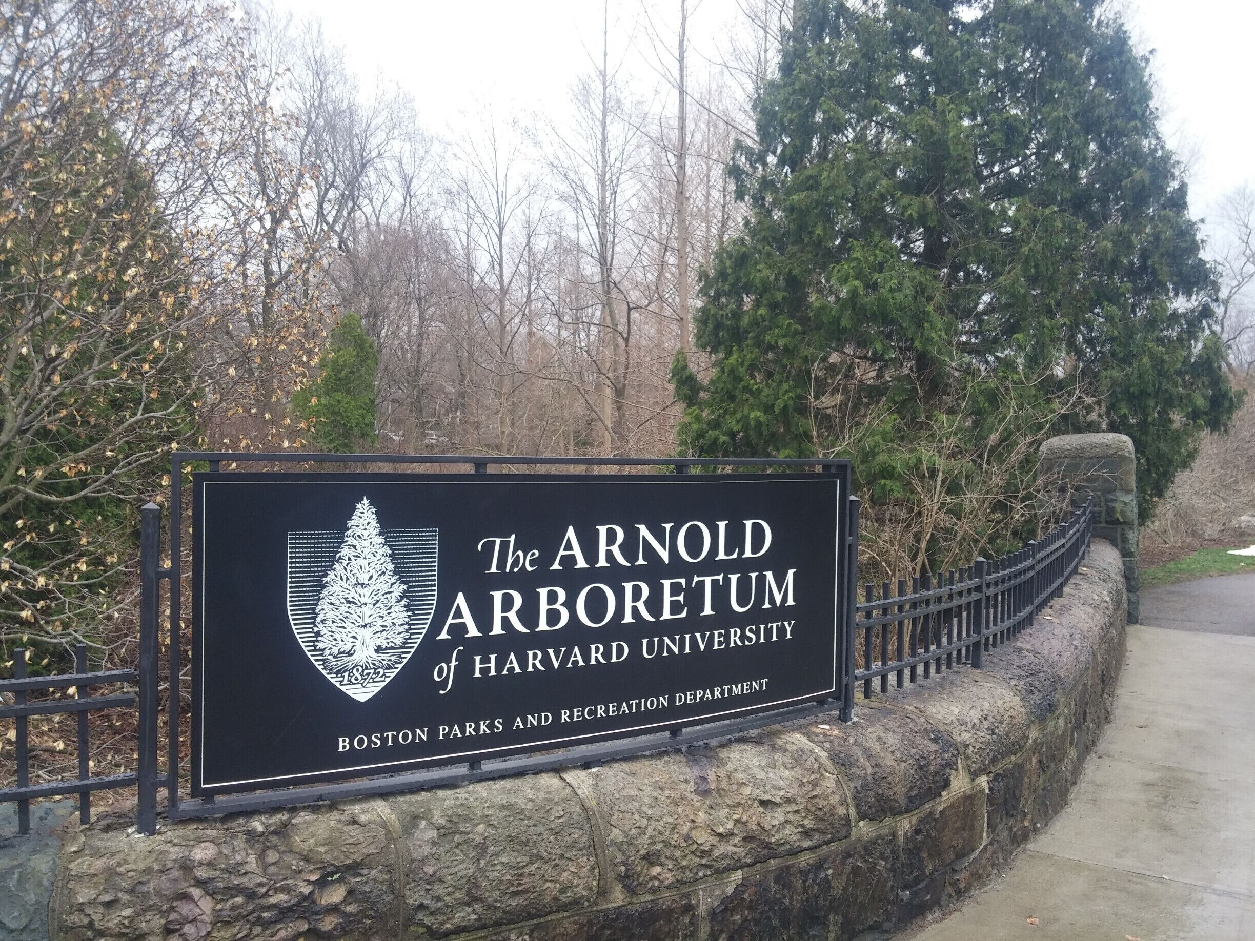 The Arnold Arboretum of Harvard University is a 281 acre arboretum in the Jamaica Plain and Roslindale sections of Boston.

The arboretum is open free of charge to the public from sunrise to sunset 365 days of the year.