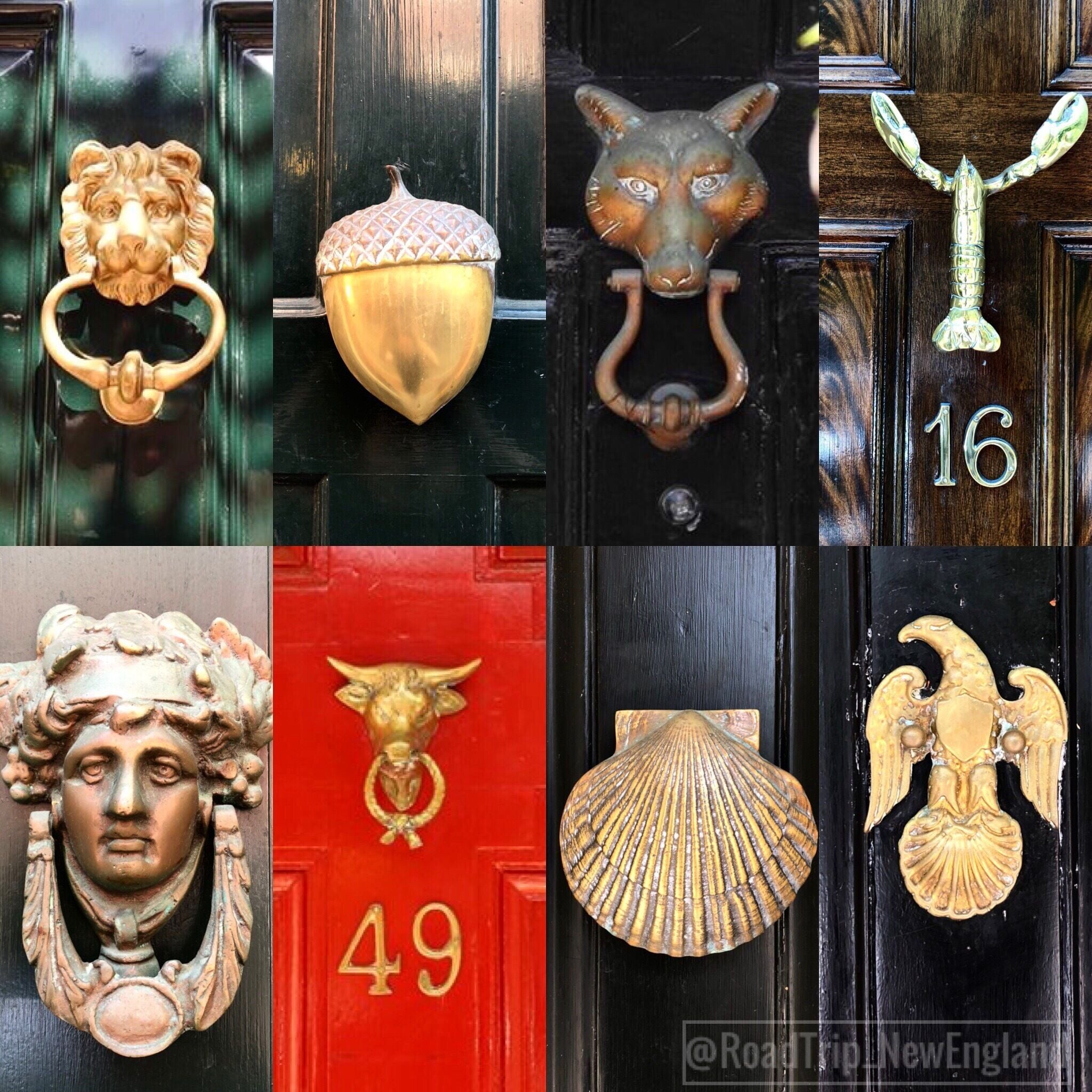 Door knockers of Beacon Hill, Boston 