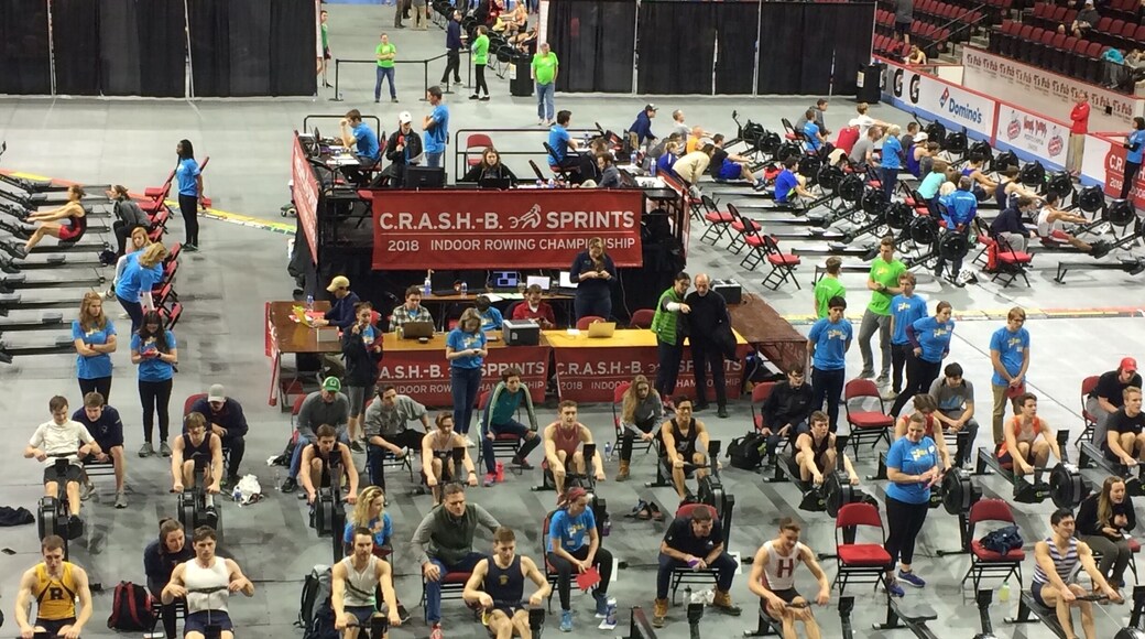 At the CRASH-B Sprints Indoor Rowing Championships at Agganis Arena, Boston #kidsfun #fun #indoorrowing #Boston #endurance #rowing #concept2 #rowinglife