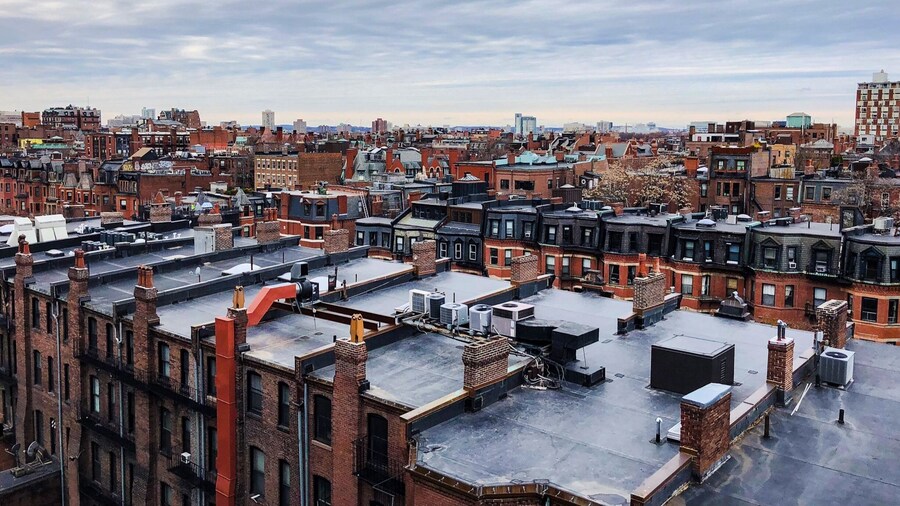 Roof top view from Expedia office in Boston #backbey #lifeatexpedia #red