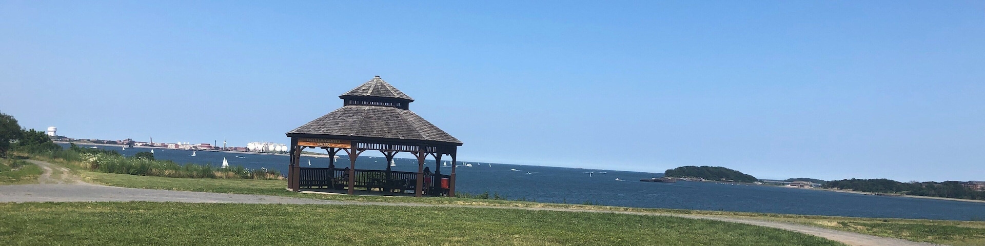 Views from the south drumlin trail on spectacle island