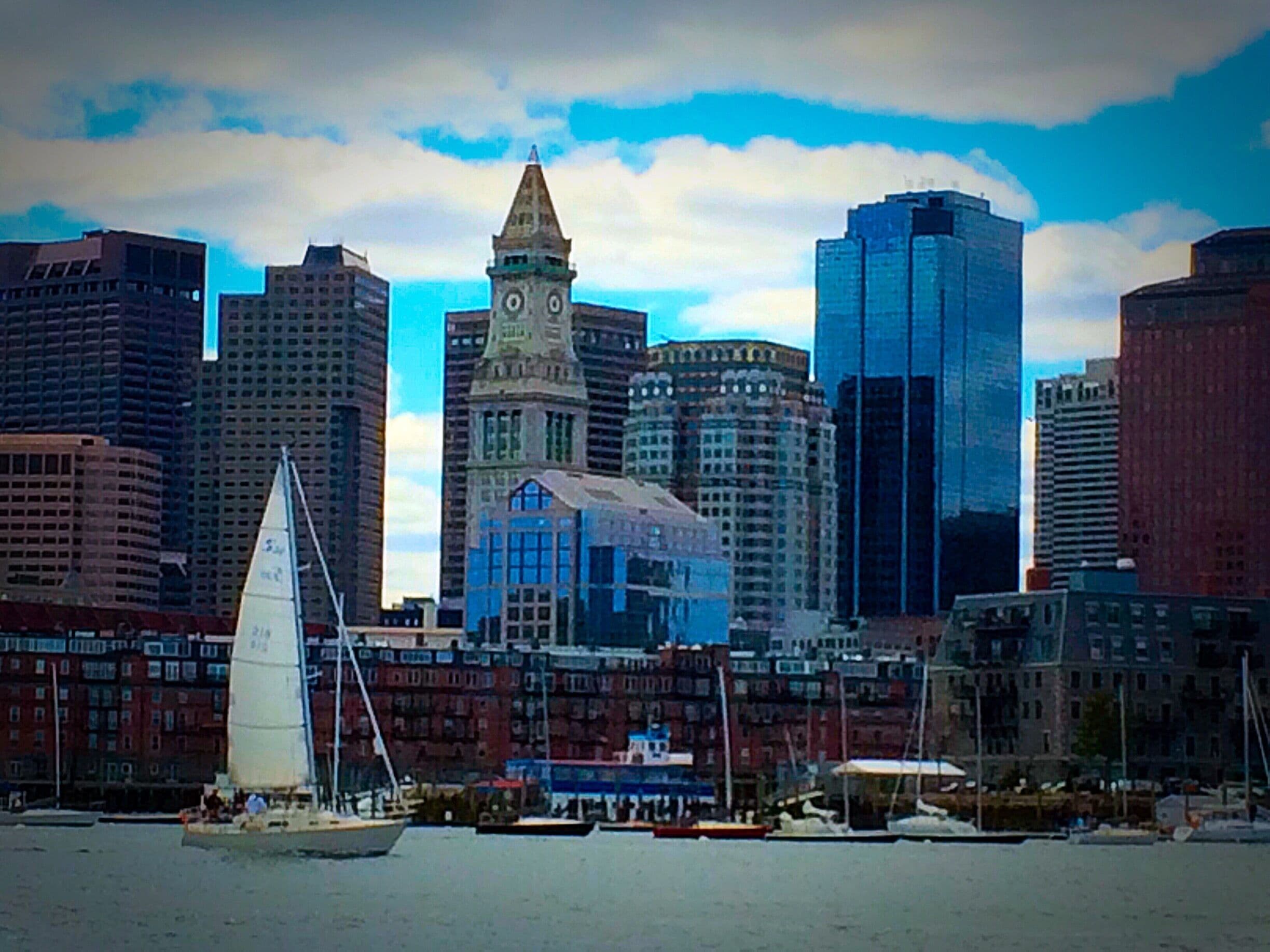 View of Boston Harbor while Sailing... 