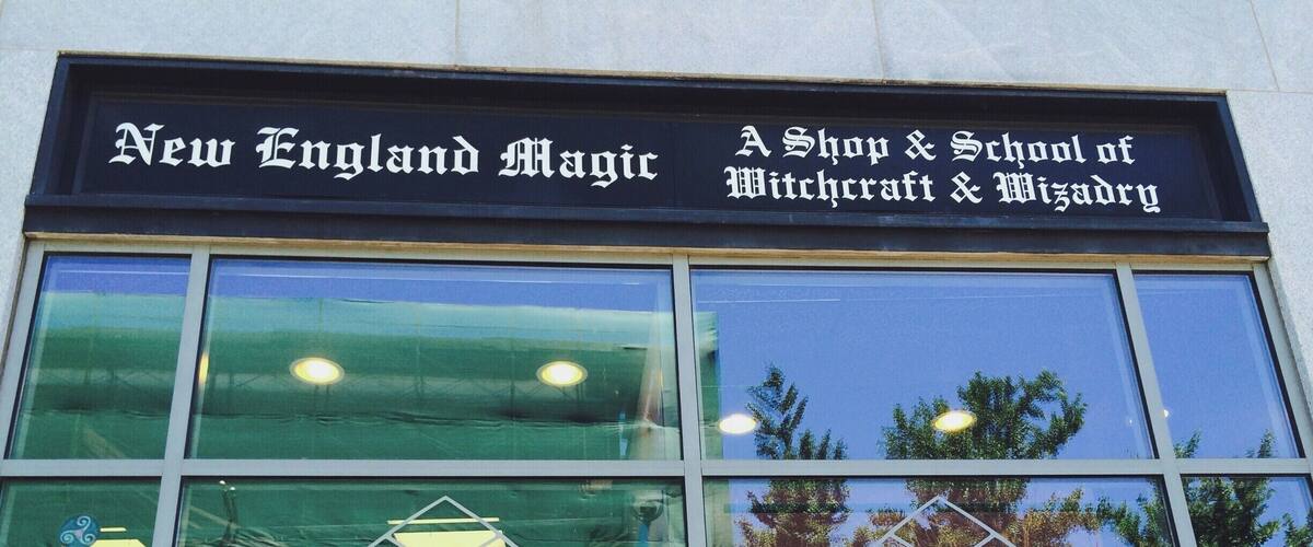 There's even a school of Witchcraft & Wizardry!
(I'm not sure if, in the sign, they spelled wizardry wrong or that's just an old way to spell it, leaving out the first R - wizadry, anyone know?)