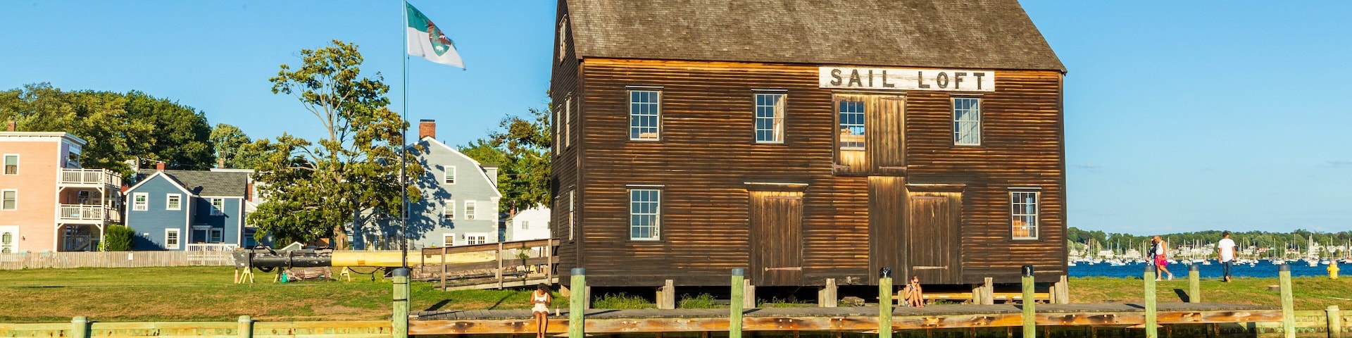 Salem which includes a bay or harbor, heritage elements and signage