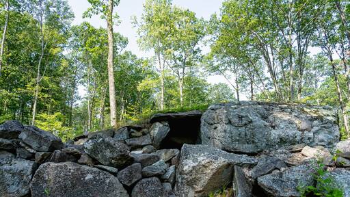 America's Stonehenge in Salem, New Hampshire. Ancient stone structures around 4000 years old