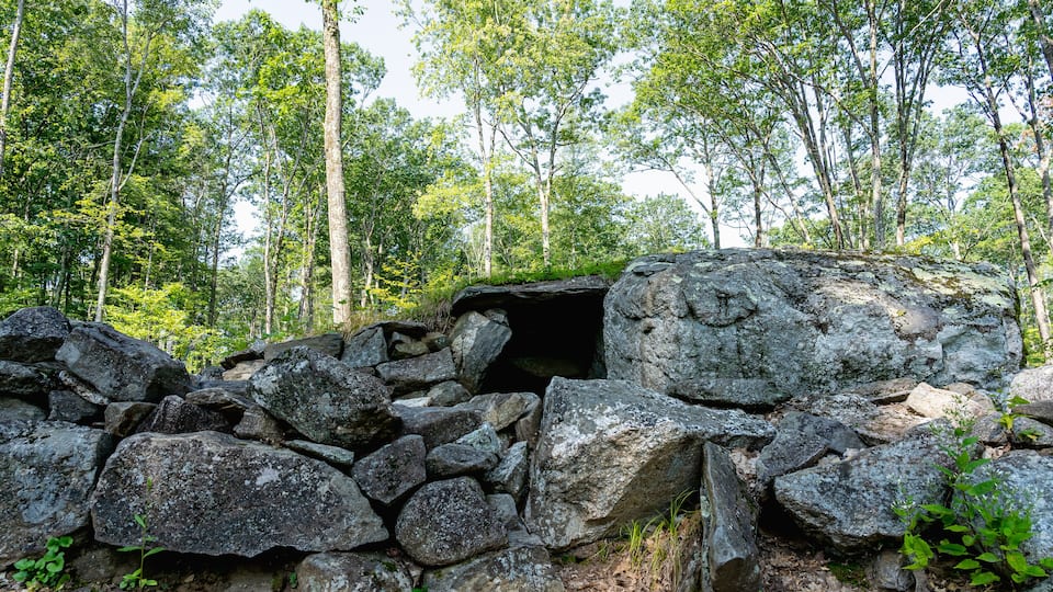America's Stonehenge in Salem, New Hampshire. Ancient stone structures around 4000 years old