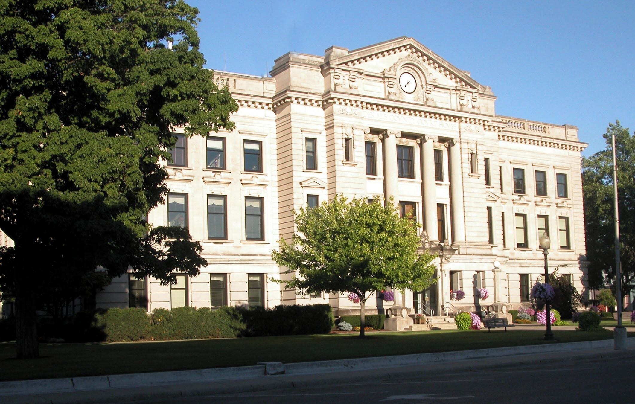 This majestic building was built in 1911 and is modern Ionic Greek in a parallelogram shape. The highlight of the building is the dome that is capped with Florentine Art Glass! Vermont marble is used extensively in the interior, including the corridor wainscoting and the stairs. It is beautiful!!!