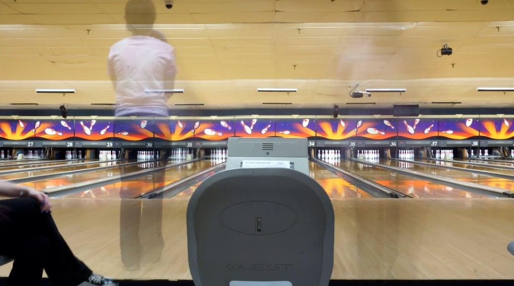 a cool place to bowl and hang out. Good food too.