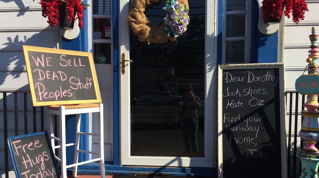 This place is so much bigger than it looks! It has some great gift ideas that are unique , like a tattooed abe Lincoln. :) it's a higher price end and seems to show local artists/crafters as well. Def coming here a few times a year.