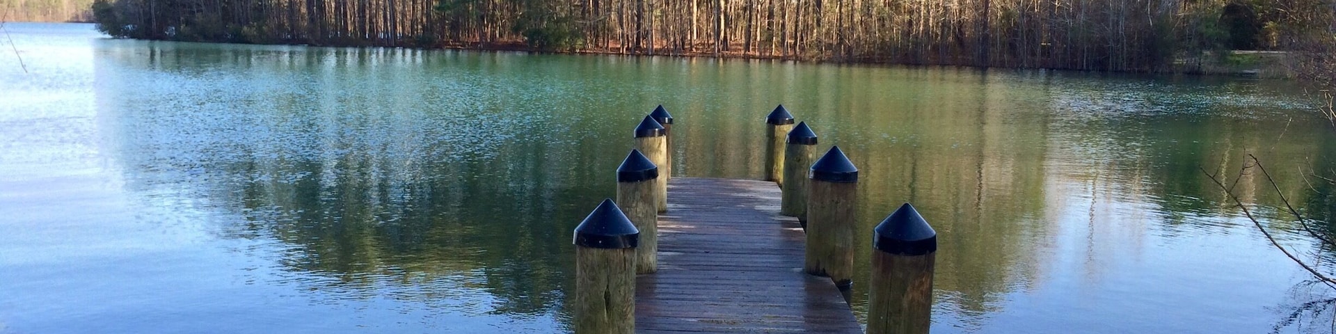 1.5 miles around. No swimming. But a playground for the kiddos, dog friendly and tons of fishing spots :)
