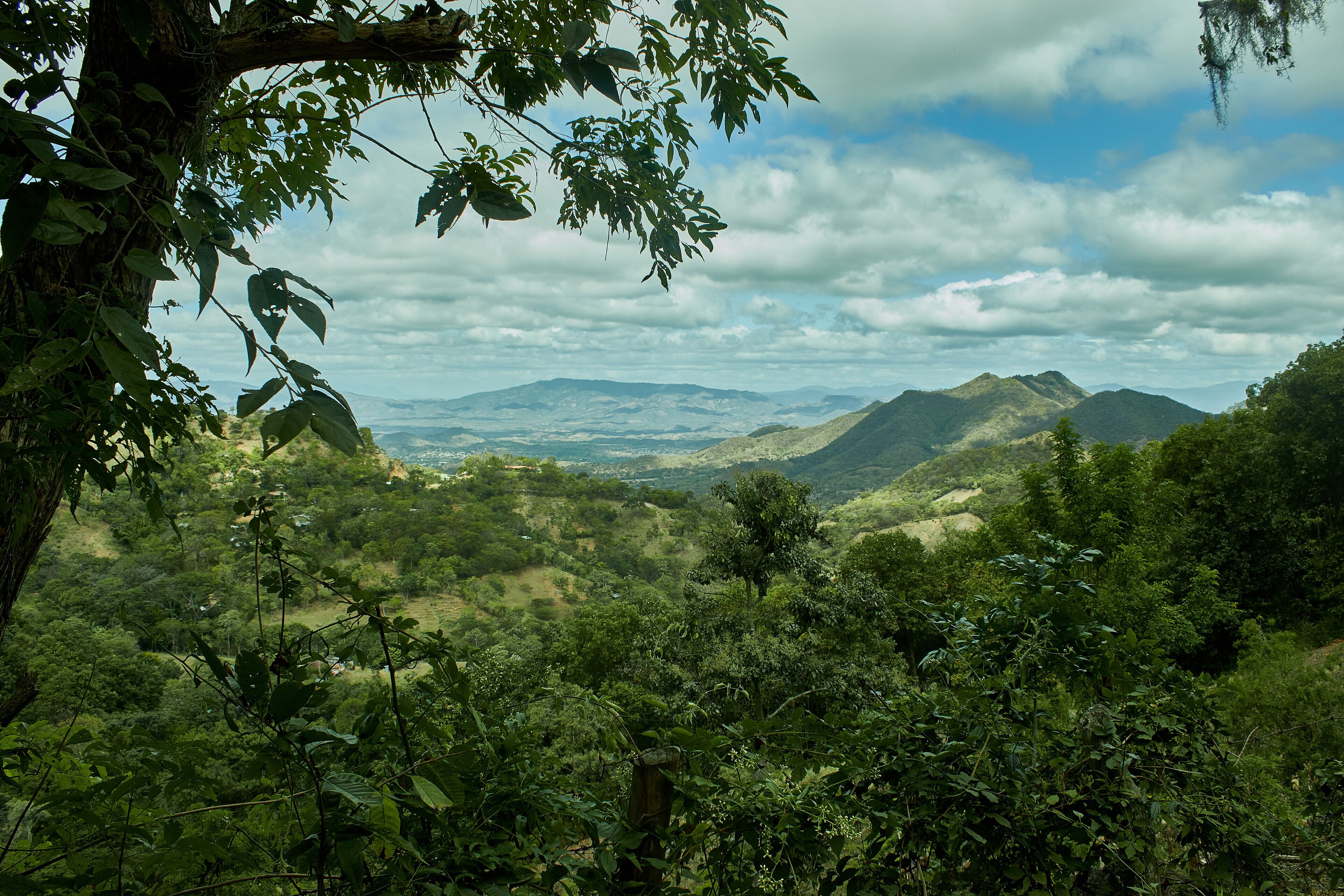 Incredible landscape of jungle-covered mountains in nicaragua