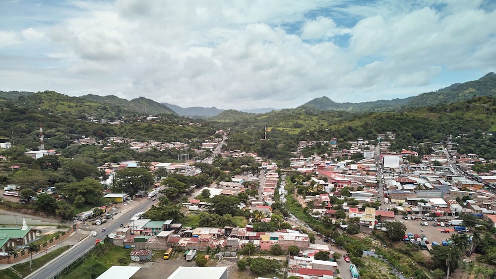 Cityscape of Matagalpa city on mountain