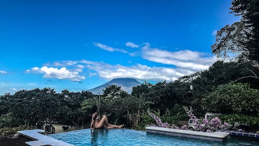 Volcano view from Merida ! take me back #lifeatexpedia #nicaragua #ometepe