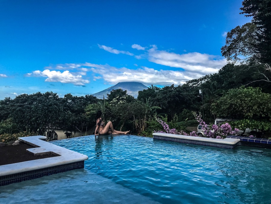 Volcano view from Merida ! take me back #lifeatexpedia #nicaragua #ometepe
